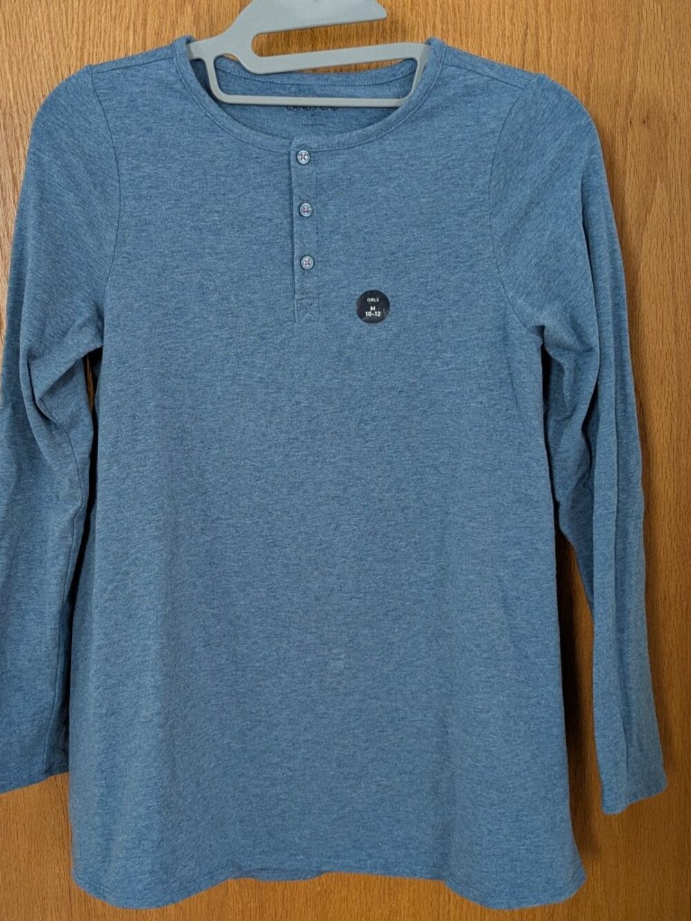 👧 Lands' End Girls Henley Style Tunic - Size M (10-12) - Blue Heather - NWT